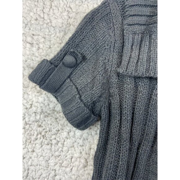 Derek Heart gray open  short cardigan short sleeve high neck open button size S - Picture 2 of 9